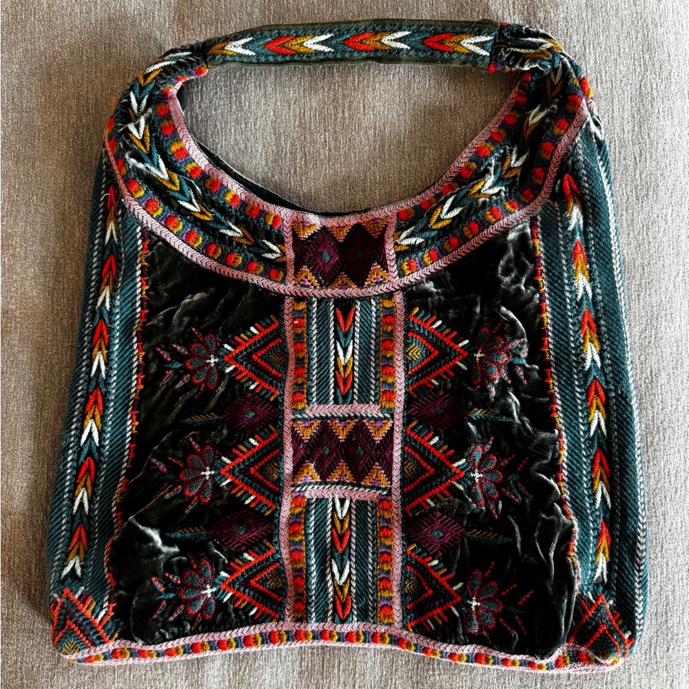Johnny Was Multicolor Embroidered Shoulder Bag